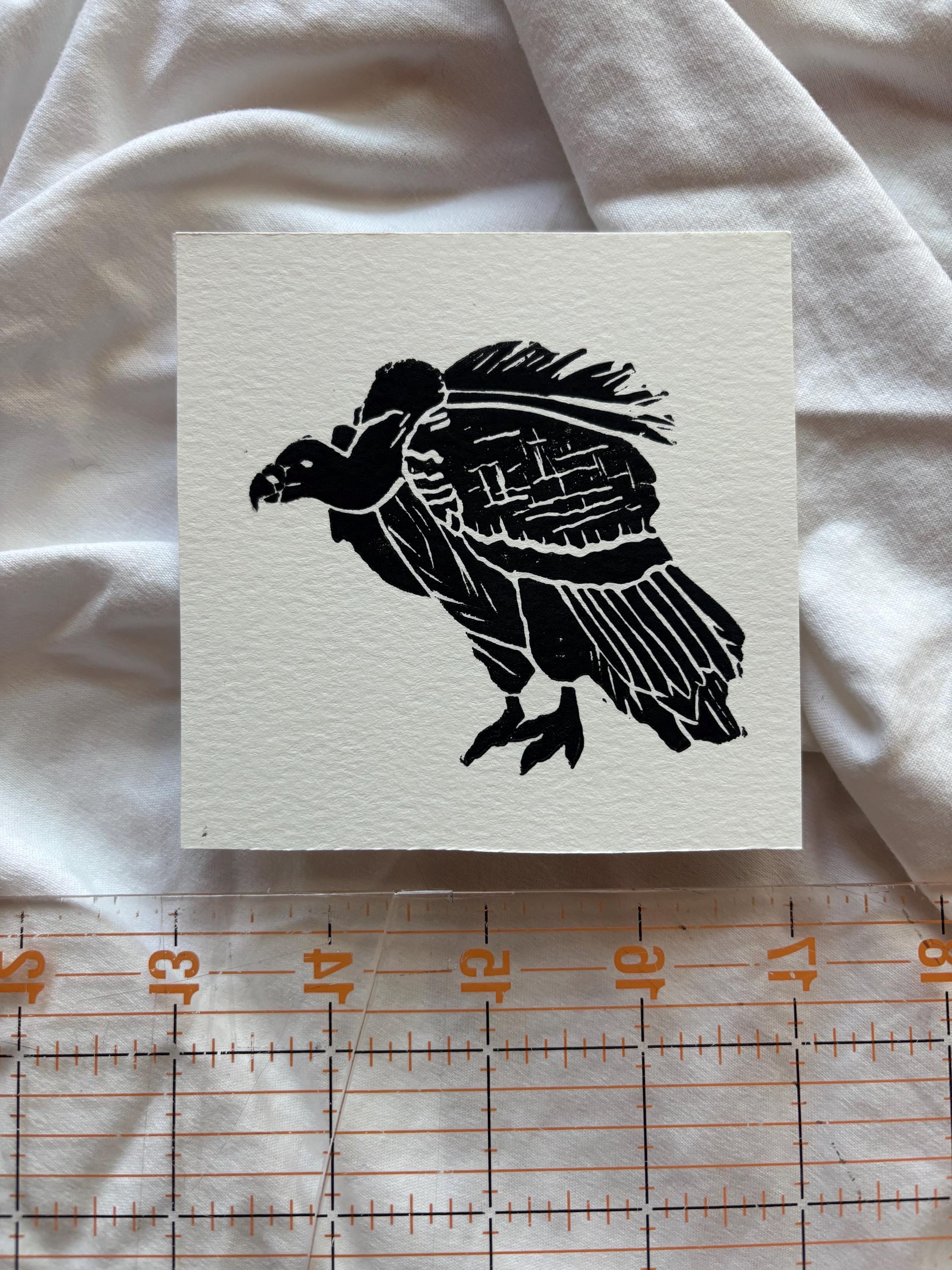 Hand carved death themed block prints - hourglass, skull, spider, bat, vulture, mushroom