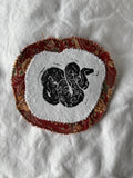 Snake linocut patch block print