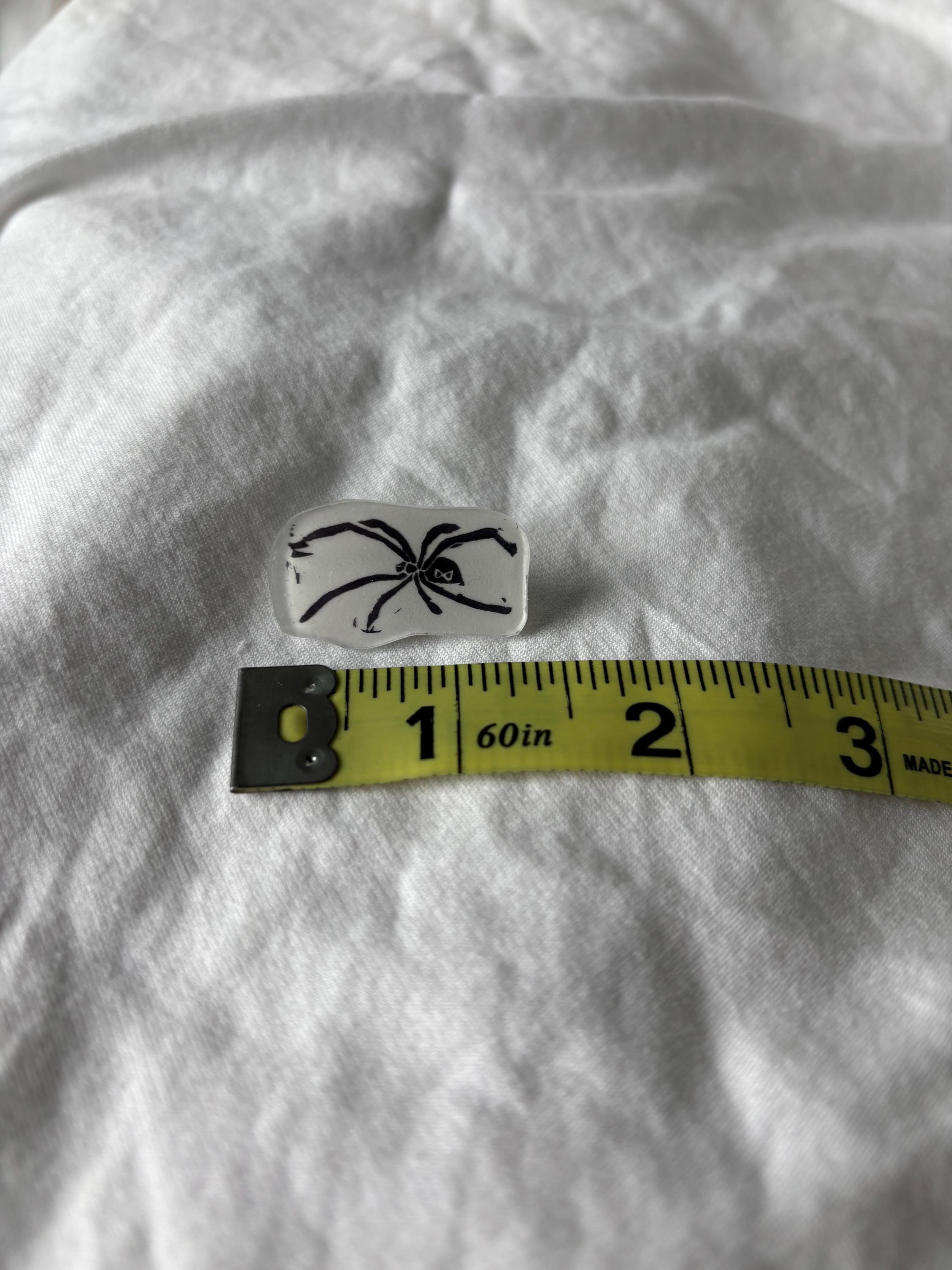 Block print spider pin - black widow