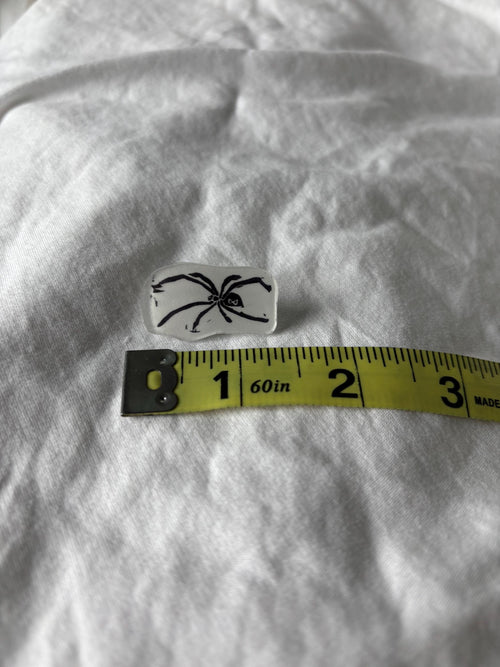 Block print spider pin - black widow