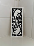 Handmade linocut bookmark